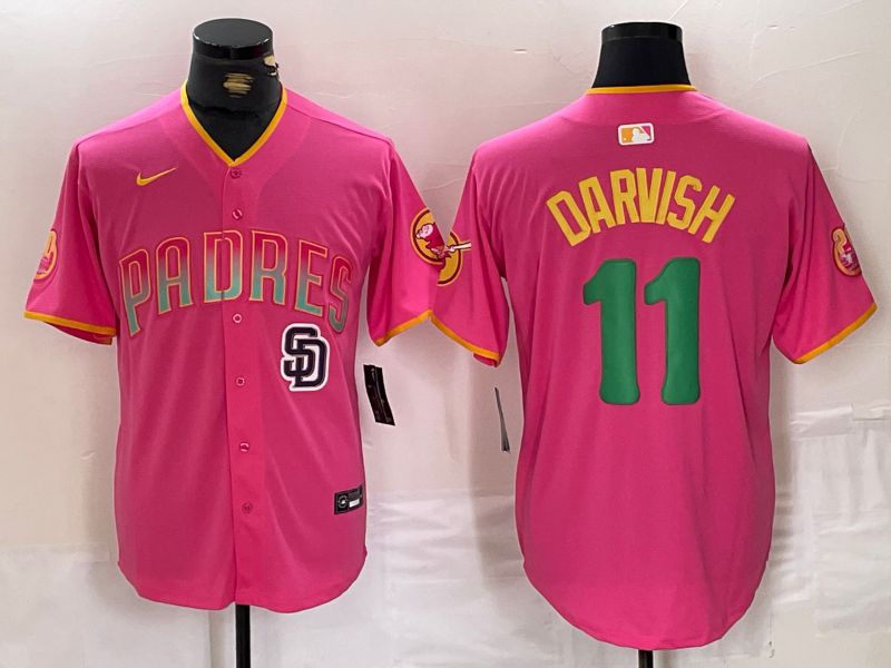 Men San Diego Padres #11 Darvish Pink Jointly 2024 Nike MLB Jersey style 5->san diego padres->MLB Jersey